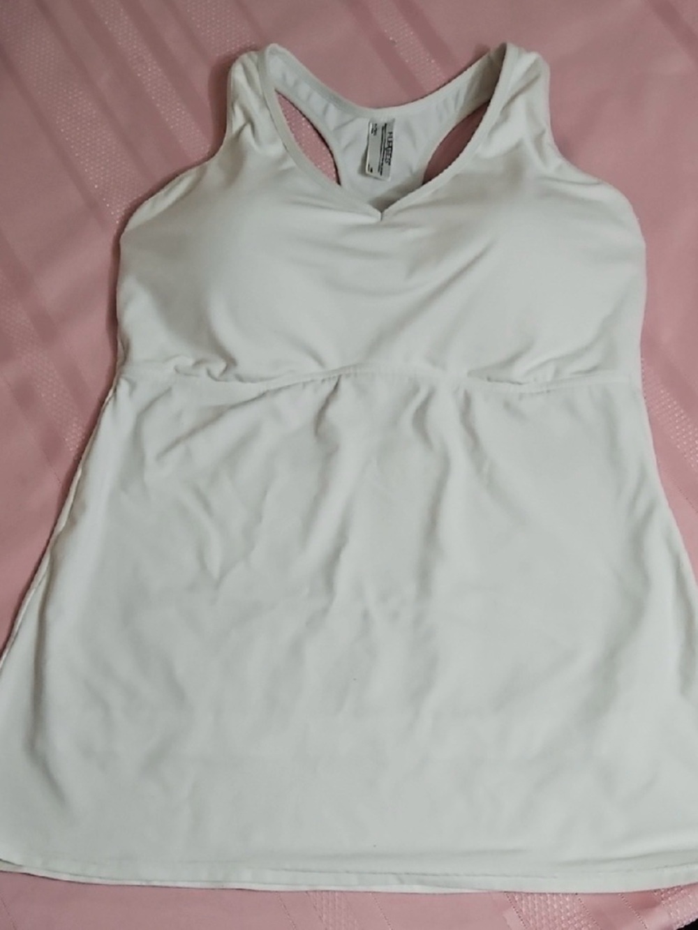 FLEXEES Nylon Slimming Shapewear Racer Back Tank W/ Foam Cups White-Sz XL